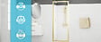 AURLANE - Porte de douche Pivotante 80x200cm - Profilés Or Doré Brossé - Verre Trempé 6mm - GOLDY CRUSH - vignette