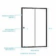 AURLANE - Porte de douche coulissante Noir 140x185cm - Extensible de 126.5 à 140.5 cm - BLACK SLIDE 120 - vignette