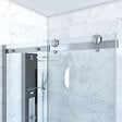 AURLANE - Porte de Douche Coulissante 120x200 cm + Retour 80x200 cm - Aluminium Chromé - Verre Trempé 8 mm - vignette