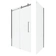 AURLANE - Porte de Douche Coulissante 120x200 cm + Retour 80x200 cm - Aluminium Chromé - Verre Trempé 8 mm - vignette