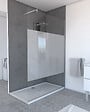 AURLANE - Paroi de Douche Dépolie 120x200cm + Barre de fixation extensible - Verre 8mm - Finition Chrome - vignette