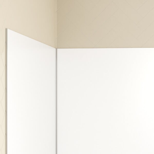 AURLANE - Pack de 3 Panneaux Muraux Aluminium Blanc 90+120+90x210 cm avec Profilés Chrome- WALL'IT - large
