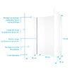 AURLANE - Pack de 3 Panneaux Muraux Aluminium Blanc 90+120+90x210 cm avec Profilés Chrome- WALL'IT - vignette