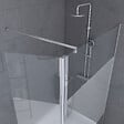 AURLANE - Paroi de Douche et Volet Pivotant 120+40x200 cm - Bande Dépolie - Barre de Fixation Chrome - vignette