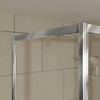 AURLANE - Porte de Douche Coulissante et Retour 140x80x200cm - Profilés Chrome - Verre trempé 6mm - vignette