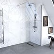 AURLANE - Paroi de Douche 80x200cm Verre Transparent - Barre de Fixation Extensible et Profil Chrome - vignette