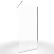 AURLANE - Paroi de Douche 80x200cm Verre Transparent - Barre de Fixation Extensible et Profil Chrome - vignette