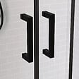 AURLANE - Porte de douche 2 portes coulissantes 140x200 cm - Verre sérigraphié - Profilé Noir - CRUSHX - vignette
