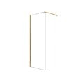 AURLANE - Paroi de Douche 70x195 cm en Verre Trempé 5 mm - Finition Or Brossé - GOLD ELEMENTARY - vignette