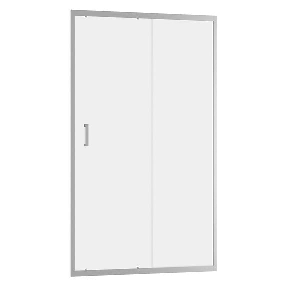 AURLANE - Porte de douche coulissante 120x200 cm - Verre transparent - Profilé Chrome - CHROMED CRUSH - large