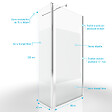 AURLANE - Paroi de Douche et Volet Pivotant 90+40x200 cm - Bande Dépolie - Barre de Fixation Chrome - vignette