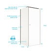 AURLANE - Retour pour Porte de Douche 90x195cm Verre Trempe 8mm Anticalcaire - Alu Noir - DARK ELEMENTARY - vignette