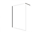 AURLANE - Paroi de Douche 140x200cm en Verre Trempé Transparent 8mm Anticalcaire - Profilé Noir Mat - LINA - vignette