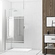 AURLANE - Paroi de Douche 100x200cm Miroir - Profilé + Barre Plafond Finition Chrome - FREEDOM 2 MIRROR - vignette