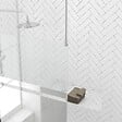 AURLANE - Paroi de Douche 100x200cm Miroir - Profilé + Barre Plafond Finition Chrome - FREEDOM 2 MIRROR - vignette