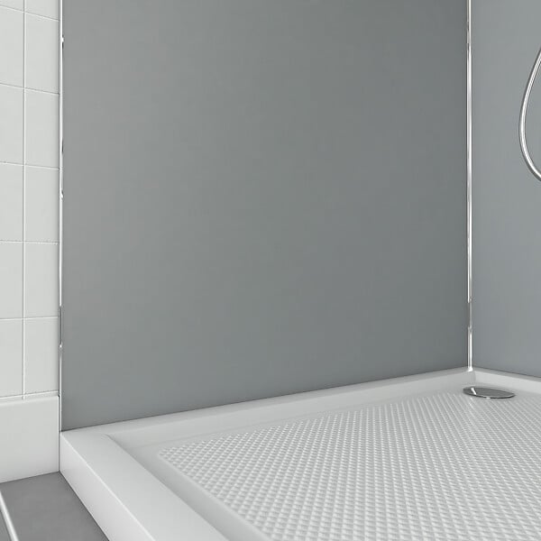 AURLANE - Pack 2 Panneaux muraux Silver 90x210cm avec Profilés Chrome - WALL'IT - large