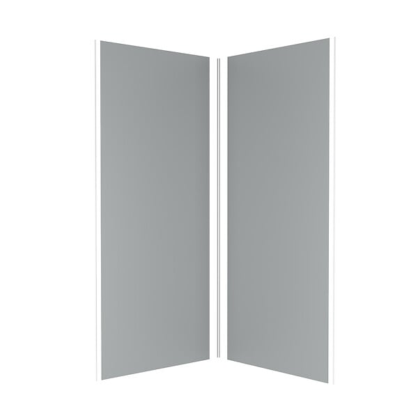 AURLANE - Pack 2 Panneaux muraux Silver 90x210cm avec Profilés Chrome - WALL'IT - large