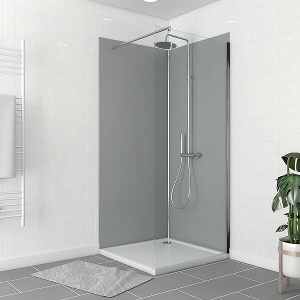 AURLANE - Pack 2 Panneaux muraux Silver 90x210cm avec Profilés Chrome - WALL'IT - large