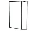 AURLANE - Paroi de Douche avec Volet Pivotant - Cadre et Bras Alu. NOIR MAT - 100+40x200cm - DARK CONTOURING - vignette