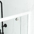 AURLANE - Porte de douche pivotante ajustable de 78 à 90cm en Alu. Blanc et verre transparent - WHITY PIVOT - vignette