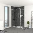 AURLANE - Paroi de Douche 120x200 cm - Cadre et Bras Aluminium Chrome - CHROMED CONTOURING - vignette