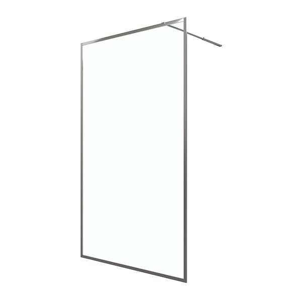 AURLANE - Paroi de Douche 120x200 cm - Cadre et Bras Aluminium Chrome - CHROMED CONTOURING - large
