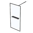 AURLANE - Paroi de Douche Noir Mat 90x200cm - Porte-serviette et étagère - DARK CONTOURING SHELF - vignette