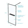 AURLANE - Paroi de Douche Noir Mat 90x200cm - Porte-serviette et étagère - DARK CONTOURING SHELF - vignette