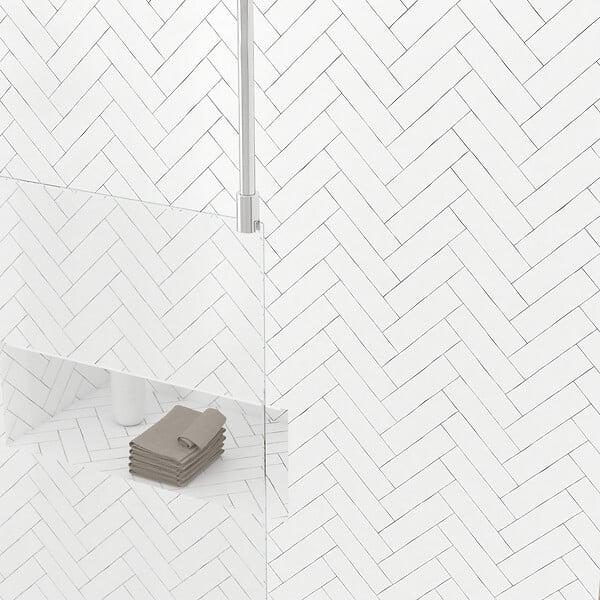 AURLANE - Paroi de Douche 90x200cm Miroir - Profilé + Barre Plafond Finition Chrome - FREEDOM 2 MIRROR - large