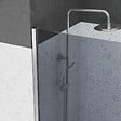 AURLANE - Paroi de Douche 120x200cm Verre Fumé 8mm - Barre de Fixation Extensible et Profil Chrome - vignette