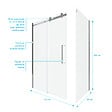 AURLANE - Porte de douche coulissante + retour 140X90cm - RAILROAD CHROMED 140 FRONT-90 - vignette