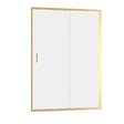 AURLANE - Porte de douche Coulissante 140x200cm - Profilés Or Doré Brossé - Verre Trempé 6mm - GOLDY CRUSH - vignette