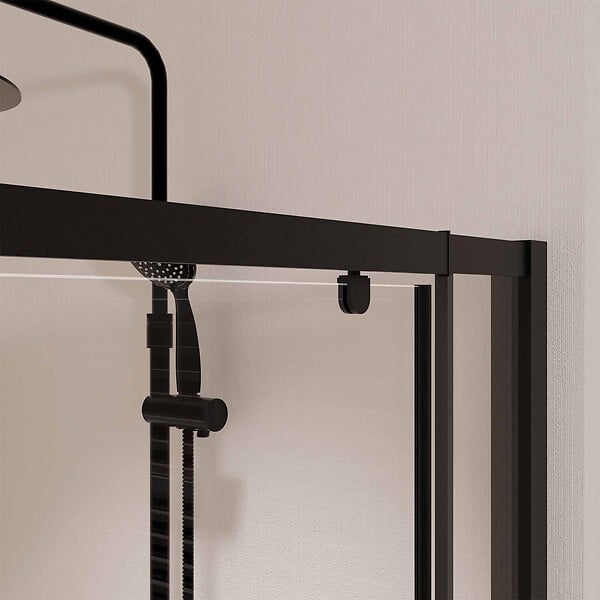 AURLANE - Porte de douche Pivotante Noir 70-80x185cm - Extensible de 69 à 80 cm - BLACK SLIDE 70 80 - large