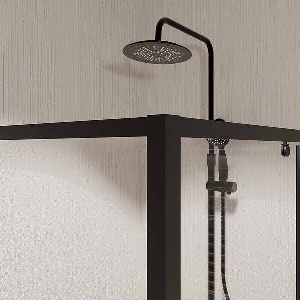 AURLANE - Paroi Retour porte de douche Noir 80x185cm - BLACK SLIDE - large