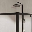 AURLANE - Paroi Retour porte de douche Noir 80x185cm - BLACK SLIDE - vignette