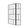 AURLANE - Paroi de Douche avec Volet Pivotant 100+40x195cm - Verre 8mm Anticalcaire - Motifs et Profilés Noir - vignette