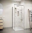AURLANE - Paroi de retour 80x180 cm pour Porte de Douche - Verre Trempe 5mm - Finition Noire - DARK ELEMENTARY - vignette