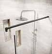 AURLANE - Paroi de retour 80x180 cm pour Porte de Douche - Verre Trempe 5mm - Finition Noire - DARK ELEMENTARY - vignette