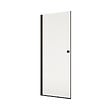 AURLANE - Porte de Douche Pivotante 90x195cm - Verre Trempe 8mm Anticalcaire - Alu Noir - DARK ELEMENTARY - vignette