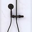 AURLANE - Paroi de Douche 120 cm Sérigraphie Noire et Receveur Blanc 80x120 + Colonne de Douche Mécanique - vignette