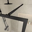 AURLANE - Paroi de Douche 80x200 cm - Cadre et Bras Aluminium NOIR MAT - DARK CONTOURING - vignette