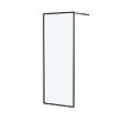 AURLANE - Paroi de Douche 80x200 cm - Cadre et Bras Aluminium NOIR MAT - DARK CONTOURING - vignette