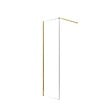 AURLANE - Paroi de Douche 60x195 cm en Verre Trempé 5 mm - Finition Or Brossé - GOLD ELEMENTARY - vignette