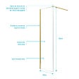 AURLANE - Paroi de Douche 60x195 cm en Verre Trempé 5 mm - Finition Or Brossé - GOLD ELEMENTARY - vignette