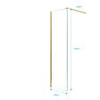 AURLANE - Paroi de Douche 60x195 cm en Verre Trempé 5 mm - Finition Or Brossé - GOLD ELEMENTARY - vignette