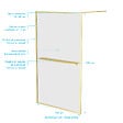 AURLANE - Paroi de Douche Or Doré Brossé 120x200cm - Porte-Serviette et Etagère - vignette