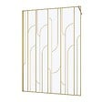 AURLANE - Paroi de douche à l'italienne 140x195cm Sérigraphie Art Déco Arrondie - Or Brossé - GATSBY - vignette