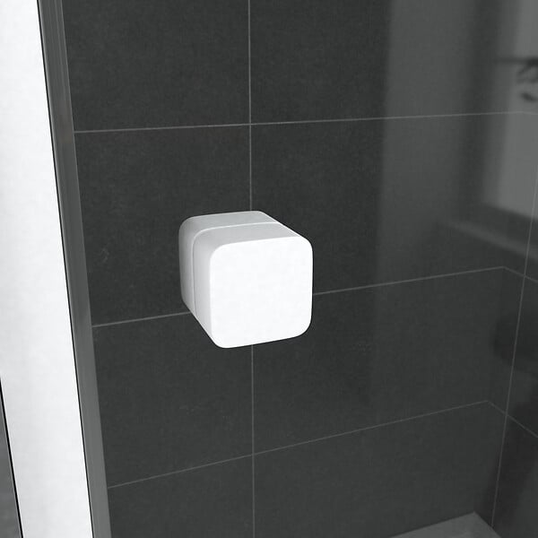 AURLANE - Porte de douche coulissante blanc 140x185cm - extensible - WHITY slide 140 - large