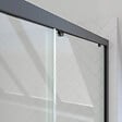 AURLANE - Porte de douche coulissante 100x200 cm - Verre transparent - Profilé Noir - CRUSH - vignette
