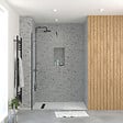 AURLANE - Paroi de Douche 80x195 cm en Verre Trempé 5 mm - Finition Noire - DARK ELEMENTARY - vignette